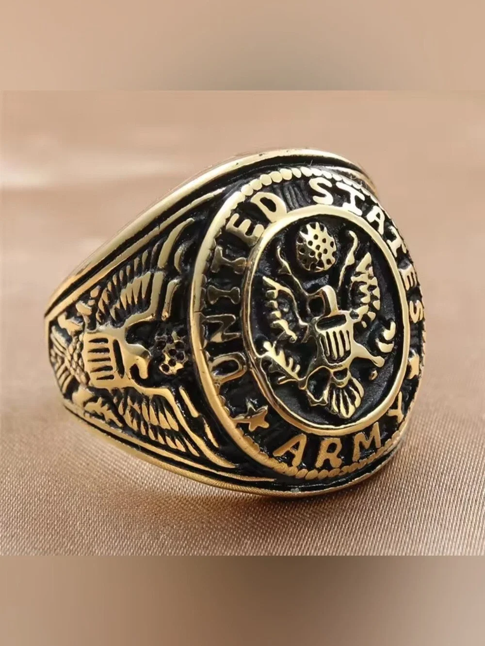 Stainless steel Army American Flag Eagle ring Sizes 7 - 13 Available